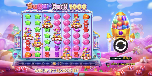 Sugar Rush 1000 spin result screenshot Sugar Rush 1000 spin result candy symbols screenshot