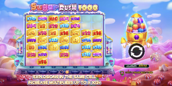 Sugar Rush 1000 slot grid screenshot Sugar Rush 1000 slot grid